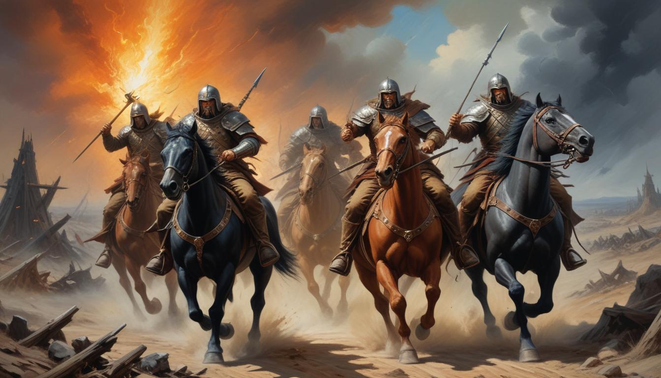 Buchüberschrift: Die vier Reiter der Apokalypse - Gedankenstütze